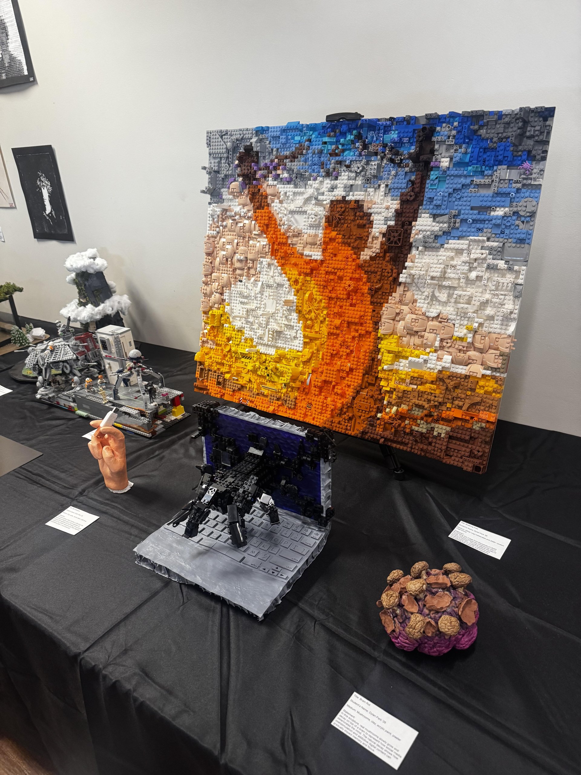 Three-dimensional and mixed-media works highlighted the range of creativity on display.