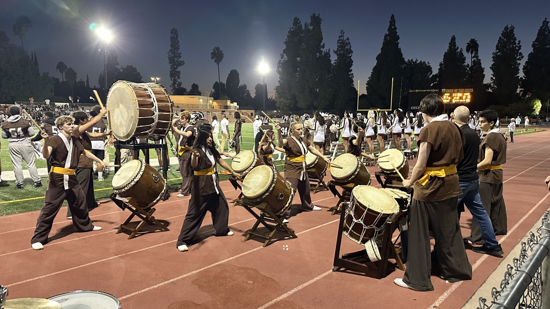 Crespi Taiko is wowing the crowd during Junior High School Night.